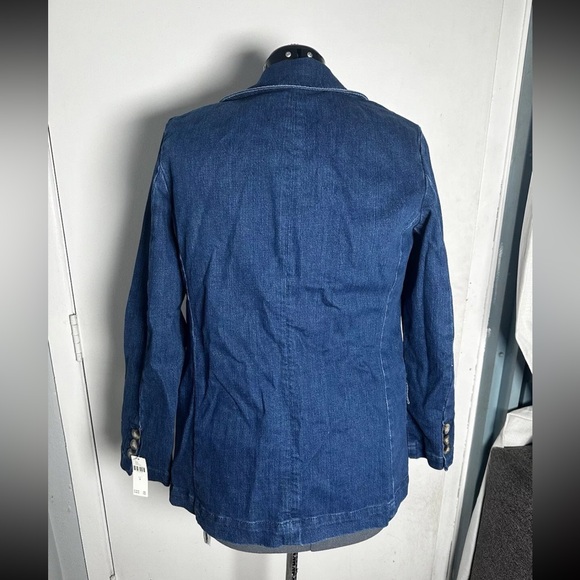 ANTHROPOLOGIE Pilcro Double Breasted Denim Blazer Jean Jacket Medium NWT AB3 - Picture 5 of 10